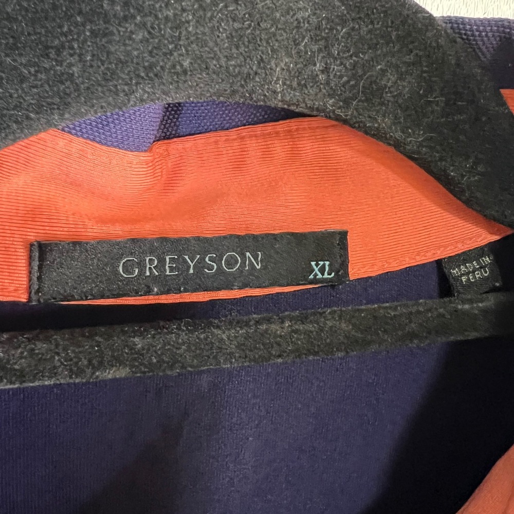 Greyson Men XL Purple Short Sleeve Golf Polo Shirt Wolf Logo Stretch Performance - Picture 4 of 9